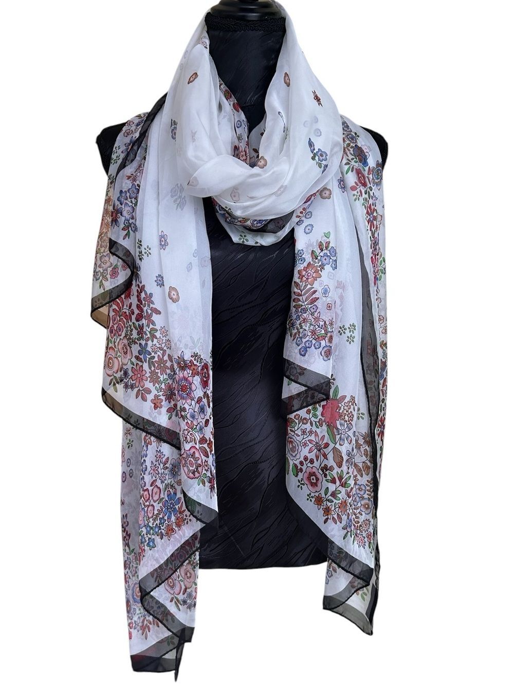 Oversized Silk Scarf - Vintage - CottageCore - Floral - Poetcore - Made in Italy